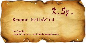 Kroner Szilárd névjegykártya